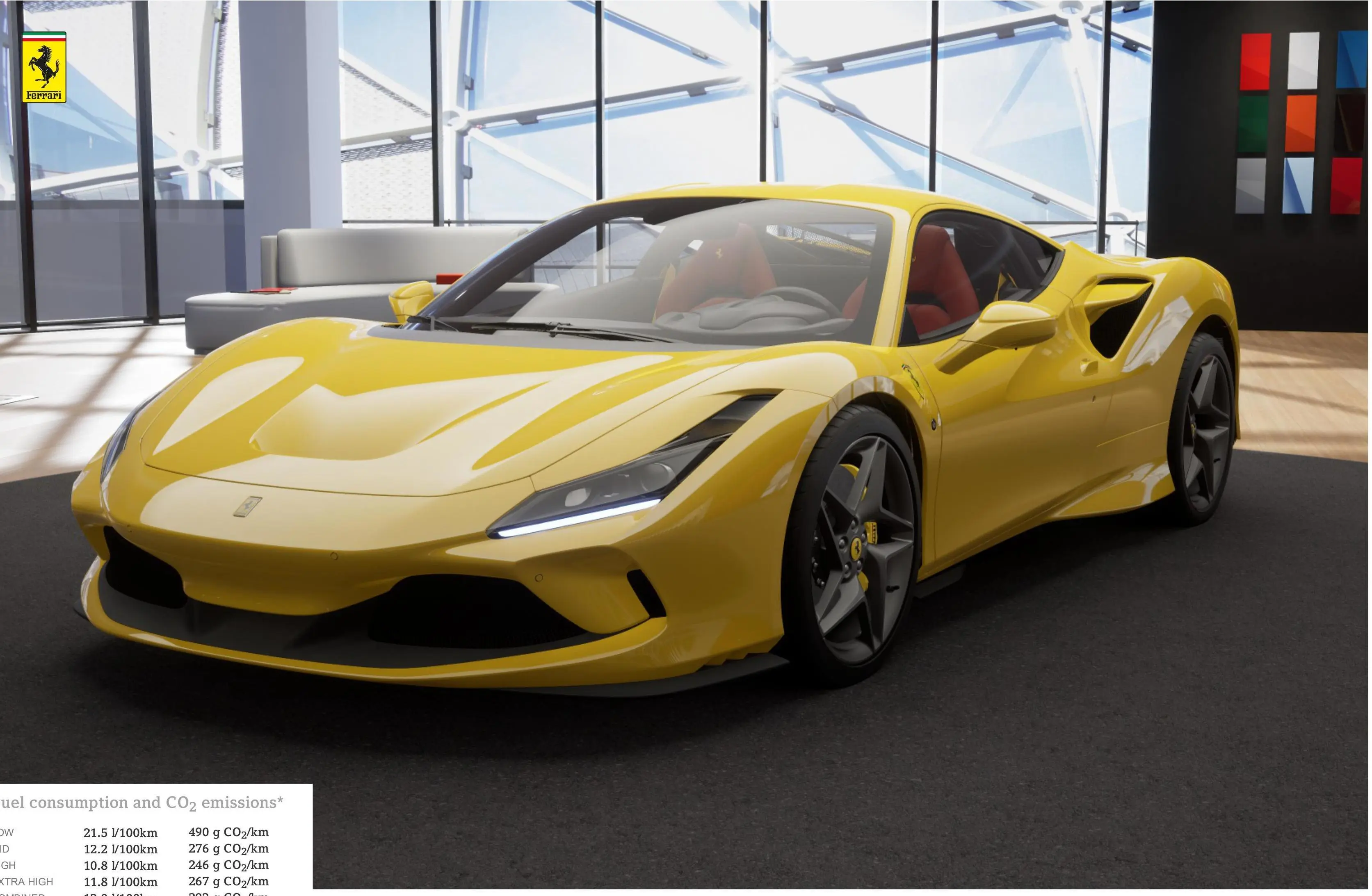 法拉利F8黄色2022款 FerrariTribato