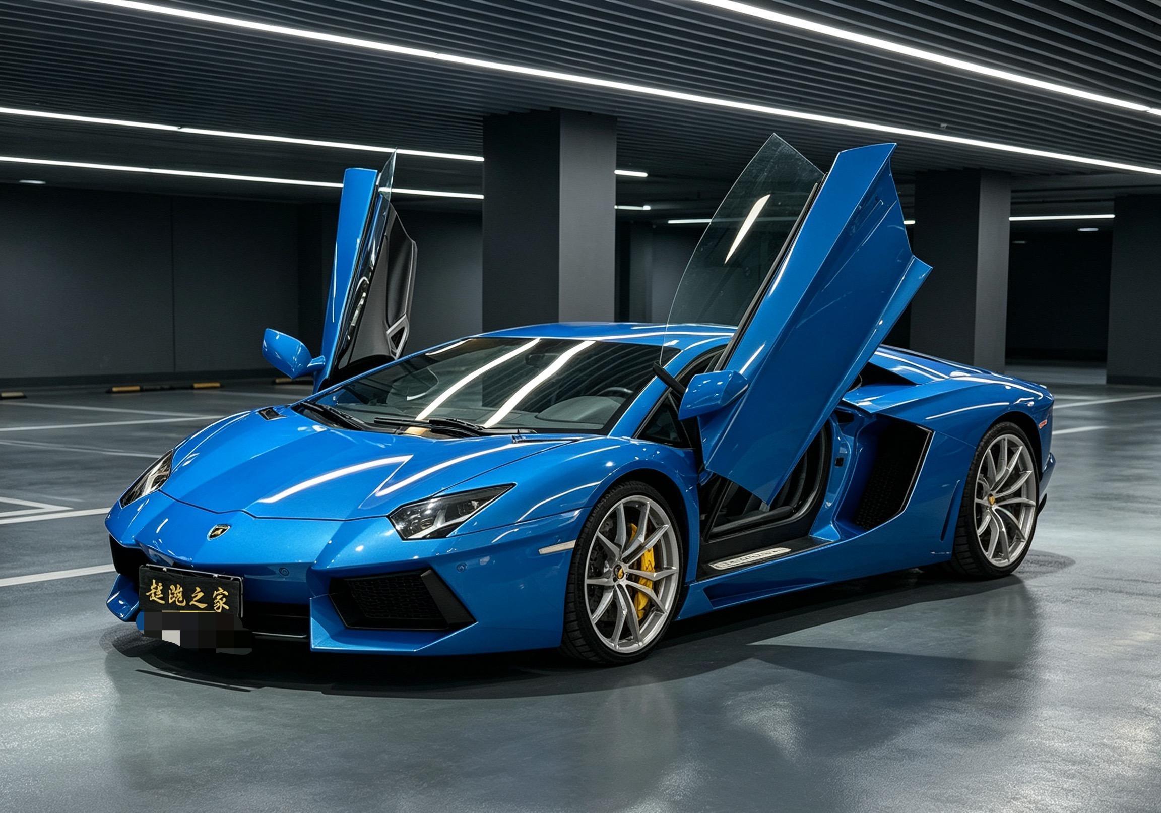 兰博基尼Aventador蓝色2014年11月